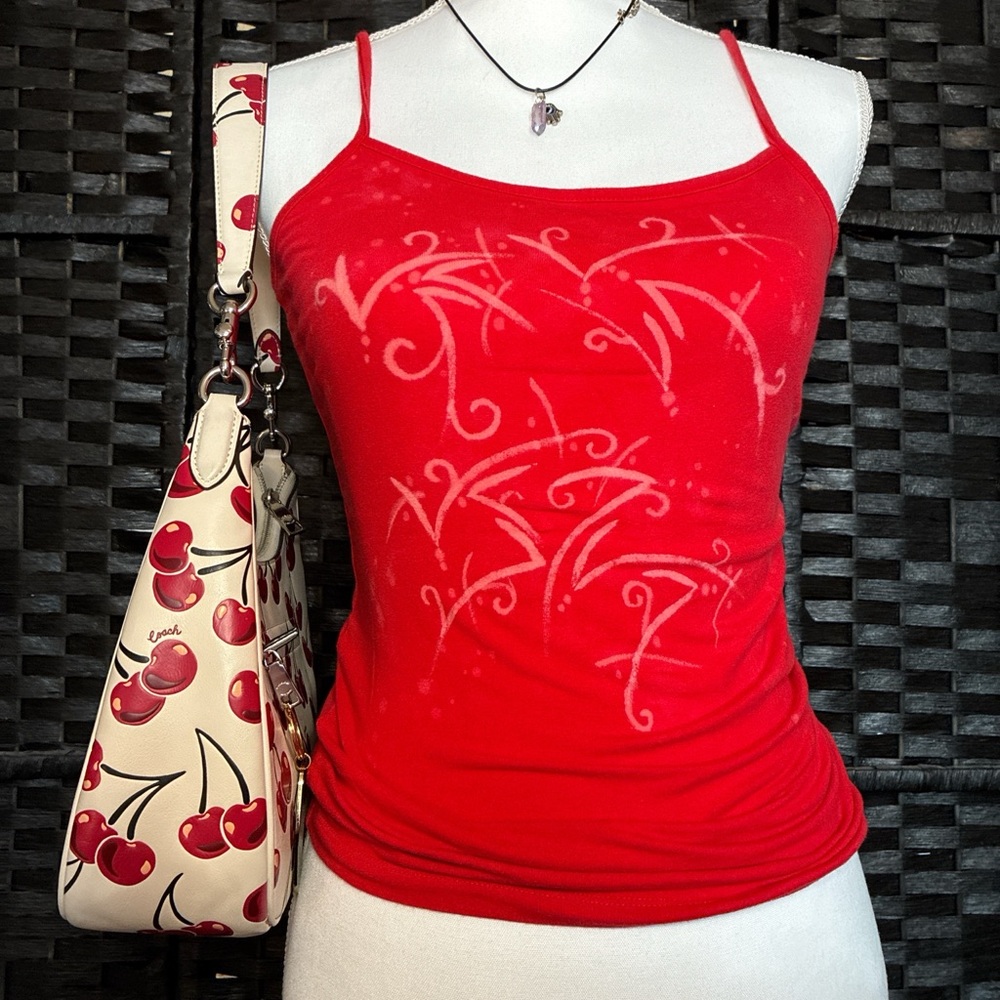No Boundaries Red Camisole with Swirl Design